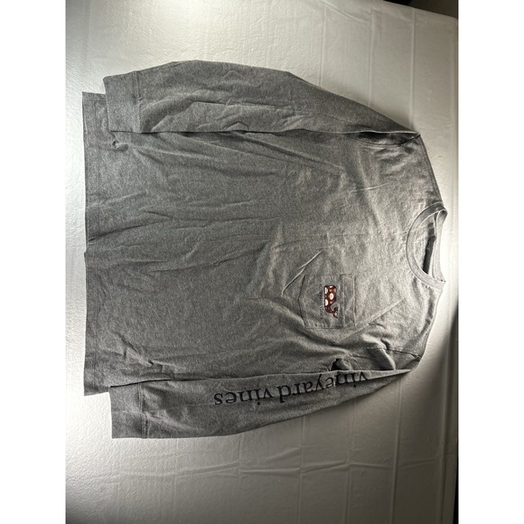 Vineyard Vines T-Shirt Medium Mens Large Gray Long Sleeve Basketball Whale - Picture 13 of 13